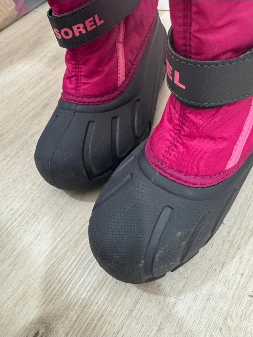 Sorel Kids Bright Pink and Black water resistant Winter Boots